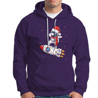 Christmas Hoodie Santa Astronaut Dabbing Space Rocket Xmas Light - Wonder Print Shop