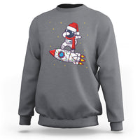 Christmas Sweatshirt Santa Astronaut Dabbing Space Rocket Xmas Light - Wonder Print Shop