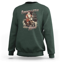 Christmas Sweatshirt Santa's Little Rebel Rinding Motorcycle Vintage Xmas - Wonder Print Shop
