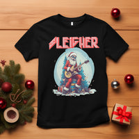 Sleigher Hail Santa Heavy Metal Christmas Rock T Shirt - Wonder Print Shop