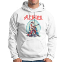 Sleigher Hail Santa Heavy Metal Christmas Rock Hoodie - Wonder Print Shop
