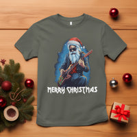 Christmas T Shirt Sleigher Hail Santa Rock Electric Guitar Cool Xmas - Wonder Print Shop