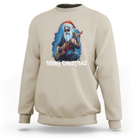 Christmas Sweatshirt Sleigher Hail Santa Rock Electric Guitar Cool Xmas - Wonder Print Shop