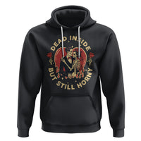 Dead Inside But Still Horny Vintage Skeleton Couple Valentine's Day Hoodie - Wonder Print Shop