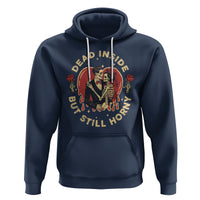 Dead Inside But Still Horny Vintage Skeleton Couple Valentine's Day Hoodie - Wonder Print Shop