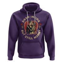 Dead Inside But Still Horny Vintage Skeleton Couple Valentine's Day Hoodie - Wonder Print Shop