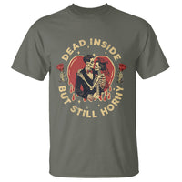 Dead Inside But Still Horny Vintage Skeleton Couple Valentine's Day T Shirt - Wonder Print Shop