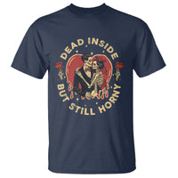 Dead Inside But Still Horny Vintage Skeleton Couple Valentine's Day T Shirt - Wonder Print Shop