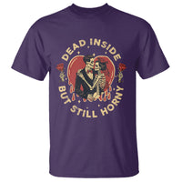 Dead Inside But Still Horny Vintage Skeleton Couple Valentine's Day T Shirt - Wonder Print Shop