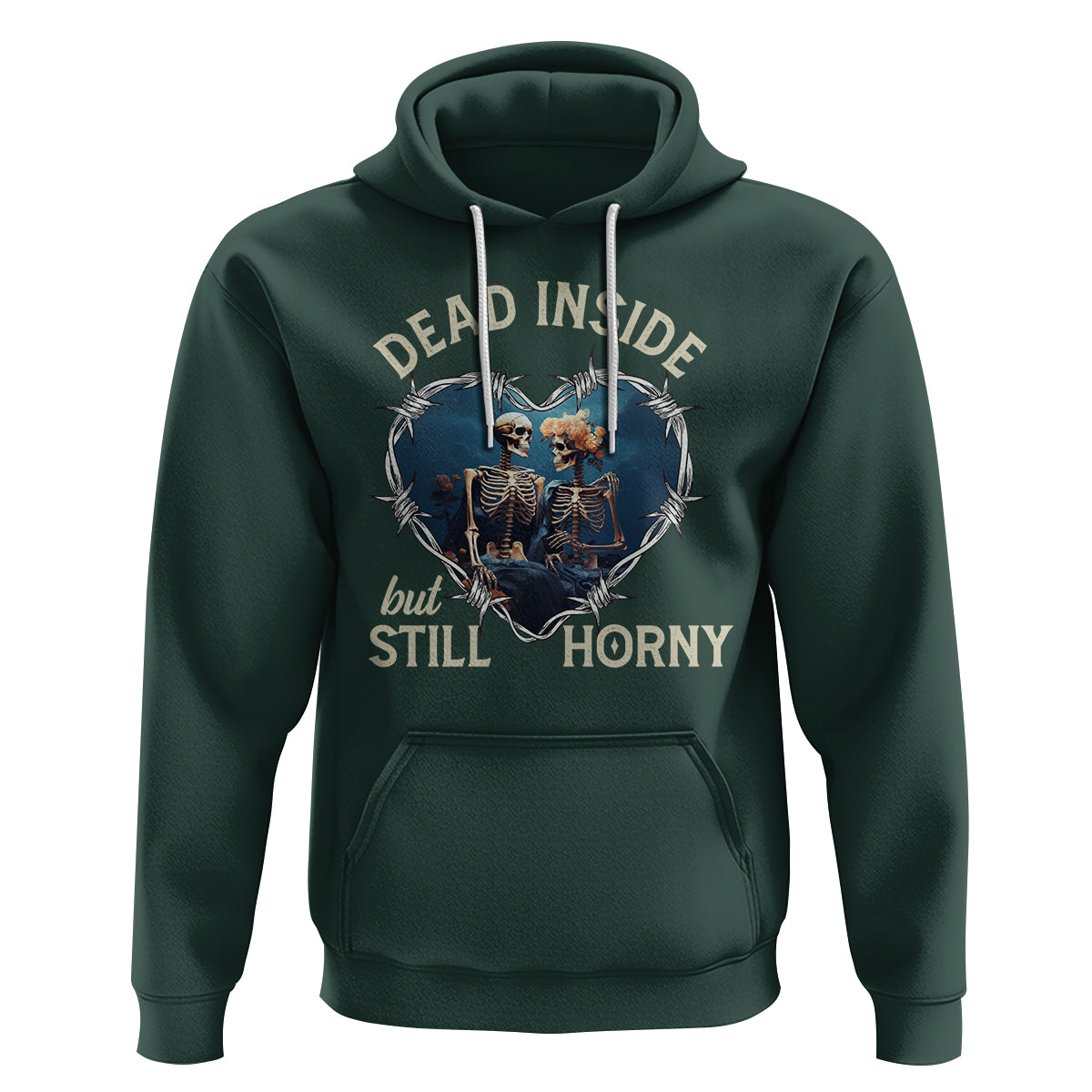 Dead Inside But Still Horny Skeleton Couple Valentine's Day Hoodie - Wonder Print Shop