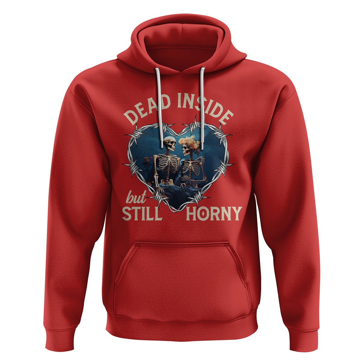 Dead Inside But Still Horny Skeleton Couple Valentine's Day Hoodie - Wonder Print Shop