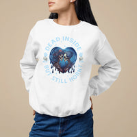Lesbian Skeleton Couple Valentine's Day Sweatshirt Dead Inside But Still Horny - Wonder Print Shop