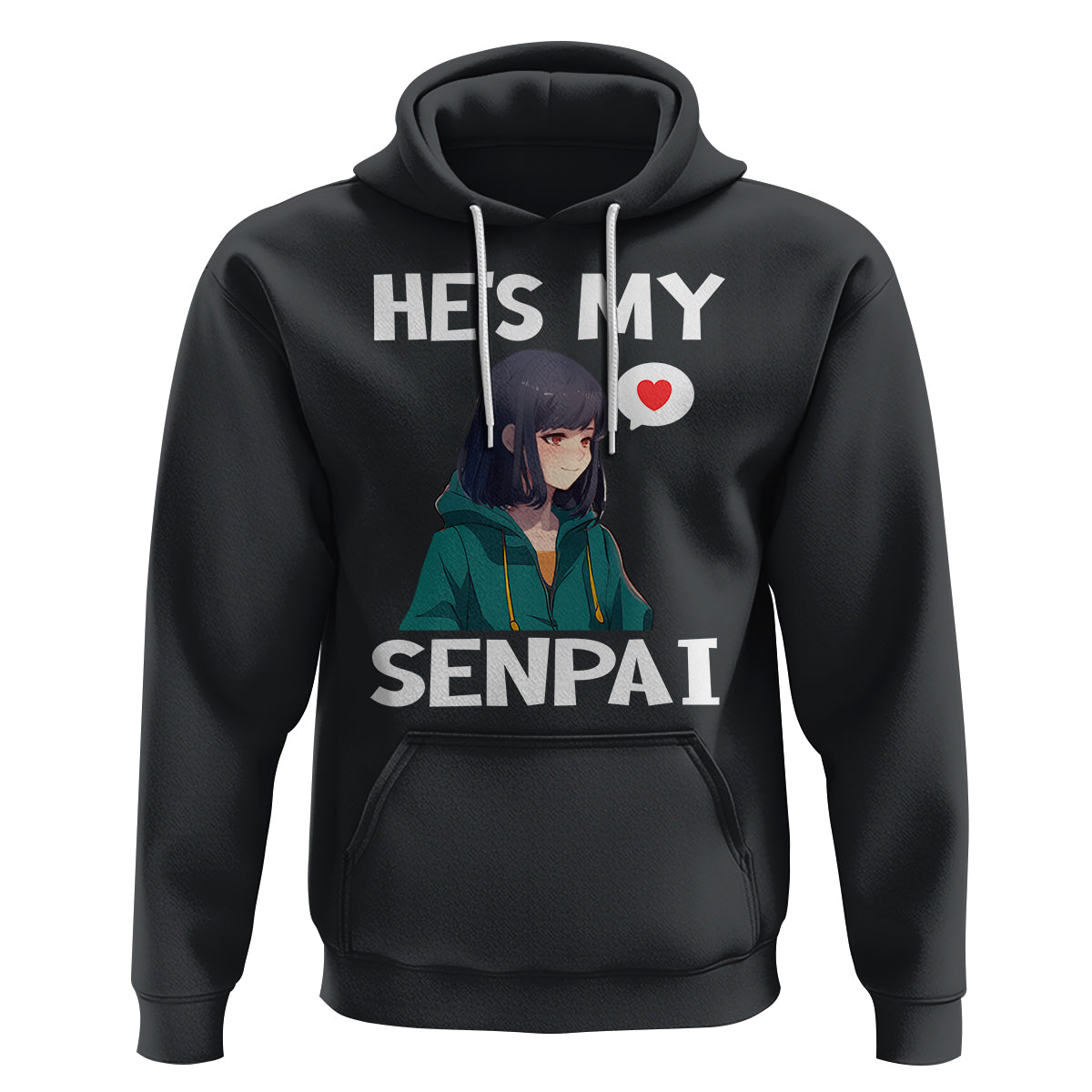 Valentine's Day Couple Matching Hoodie He's My Senpai Funny Anime Girlfriend - Wonder Print Shop