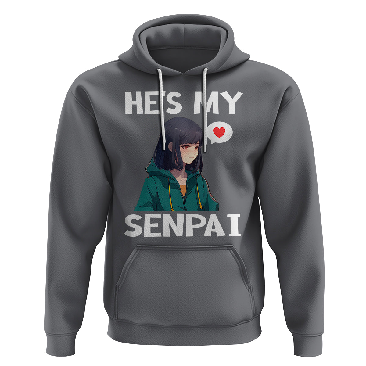 Valentine's Day Couple Matching Hoodie He's My Senpai Funny Anime Girlfriend - Wonder Print Shop