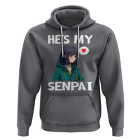 Valentine's Day Couple Matching Hoodie He's My Senpai Funny Anime Girlfriend - Wonder Print Shop