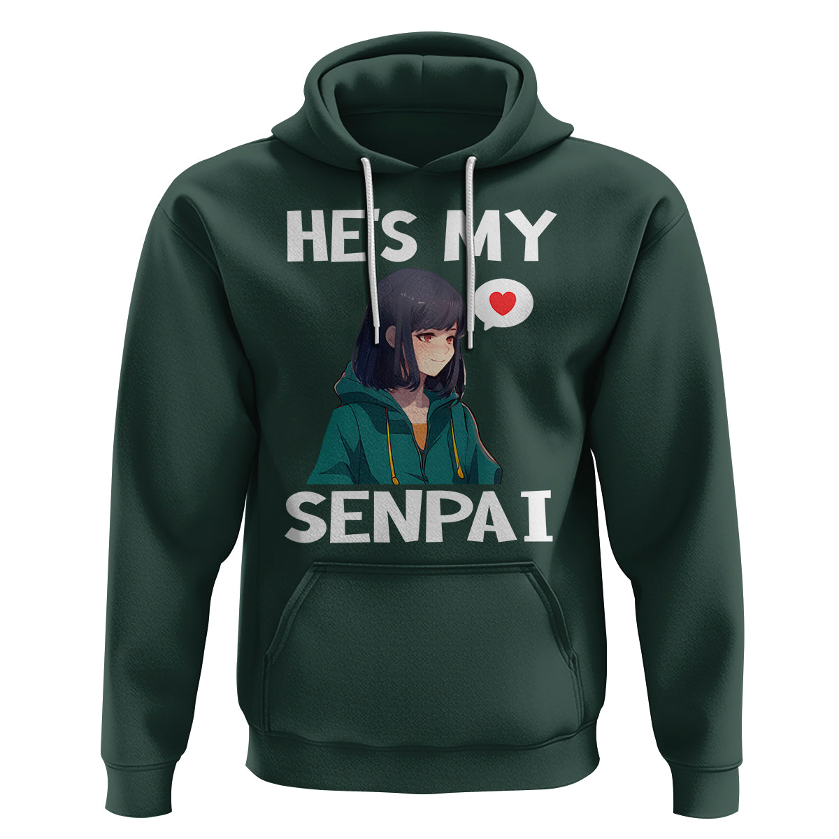Valentine's Day Couple Matching Hoodie He's My Senpai Funny Anime Girlfriend - Wonder Print Shop