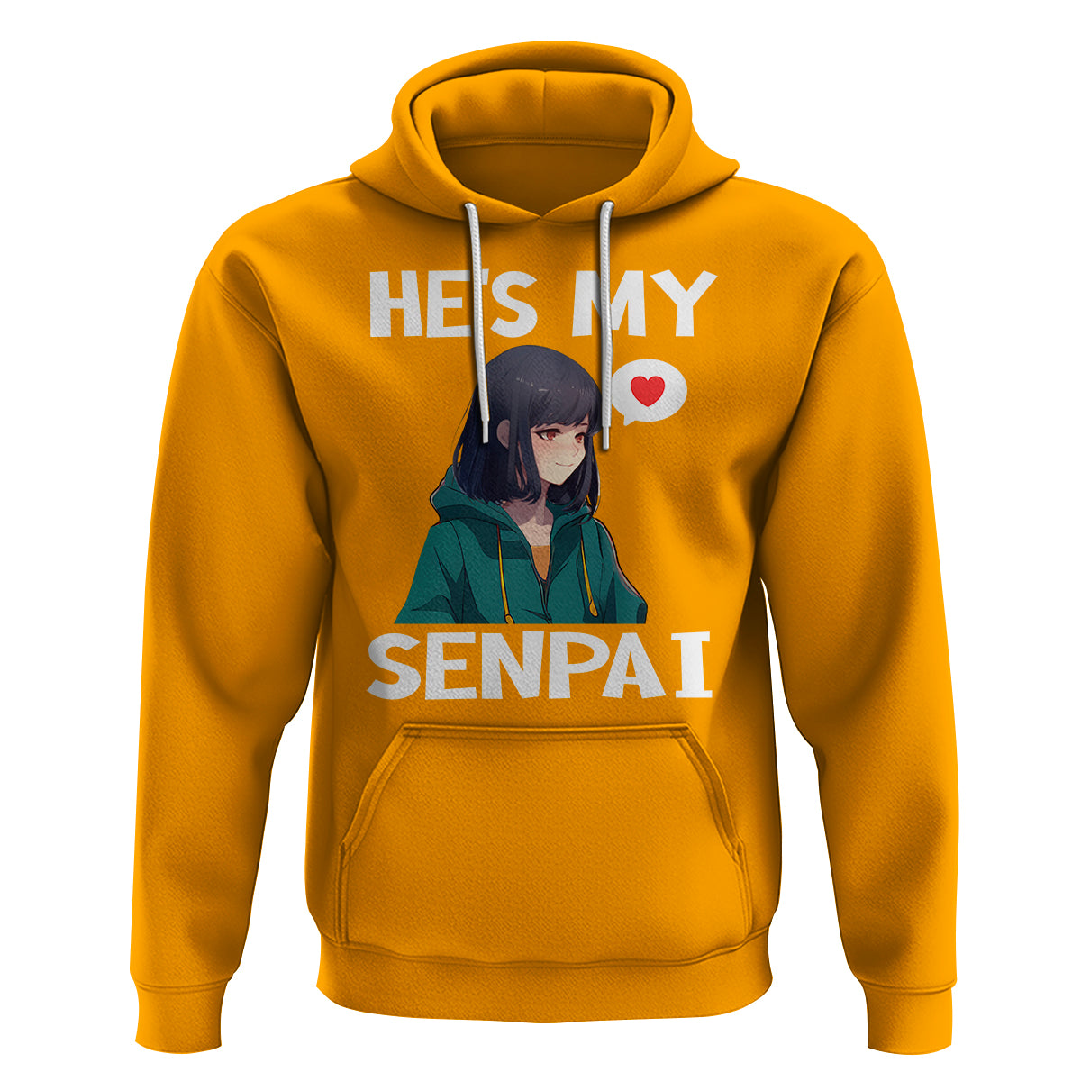 Valentine's Day Couple Matching Hoodie He's My Senpai Funny Anime Girlfriend - Wonder Print Shop