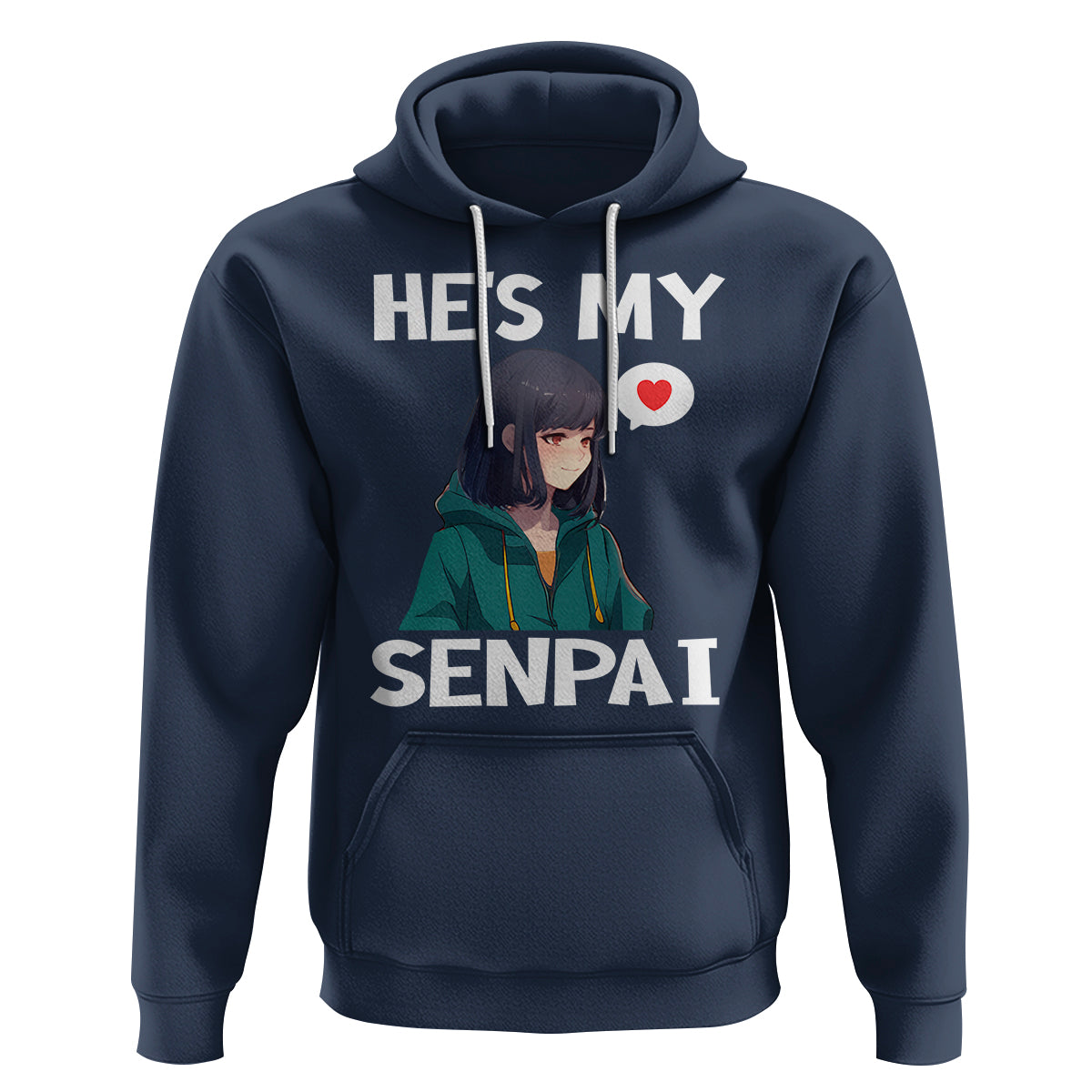 Valentine's Day Couple Matching Hoodie He's My Senpai Funny Anime Girlfriend - Wonder Print Shop