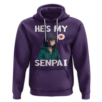 Valentine's Day Couple Matching Hoodie He's My Senpai Funny Anime Girlfriend - Wonder Print Shop