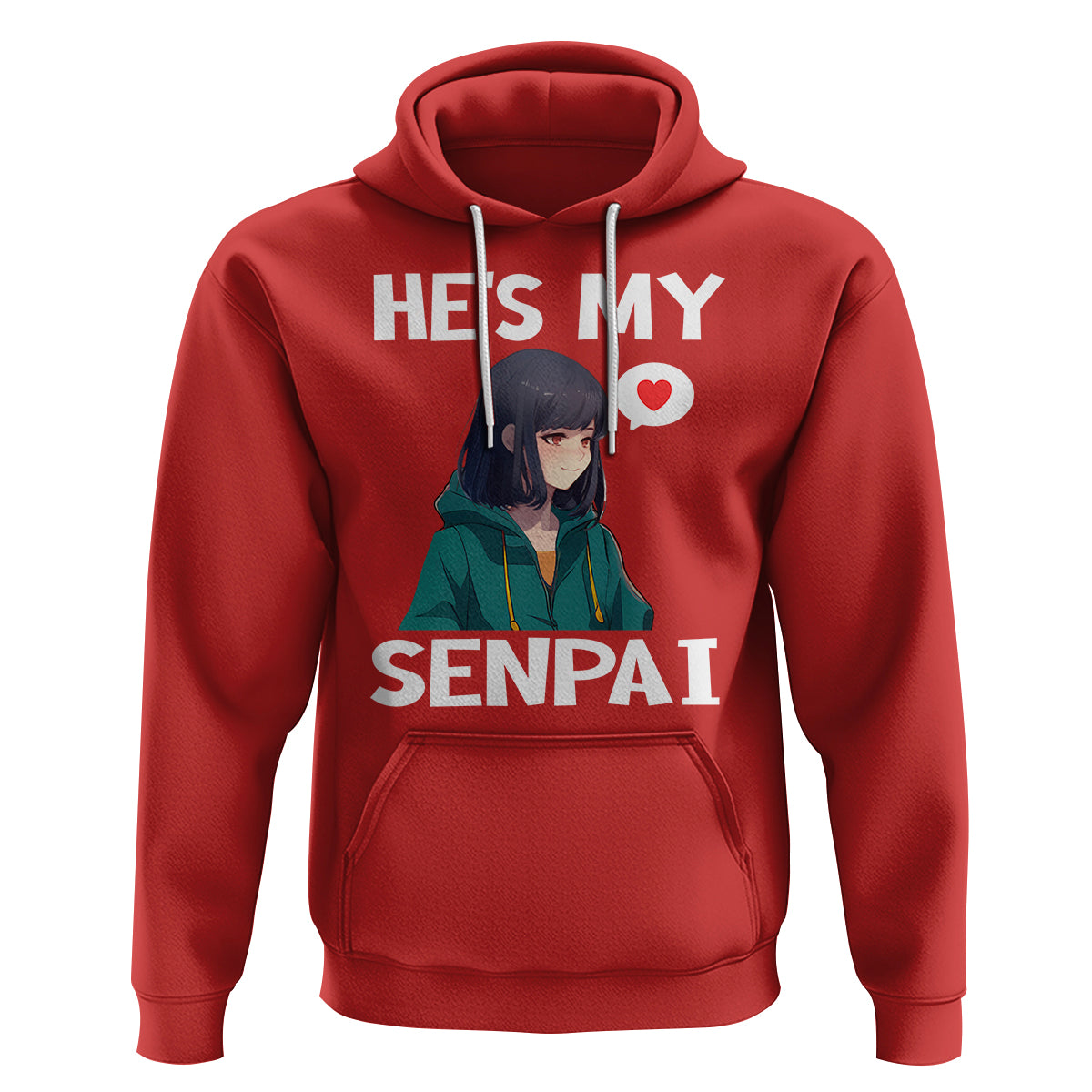 Valentine's Day Couple Matching Hoodie He's My Senpai Funny Anime Girlfriend - Wonder Print Shop