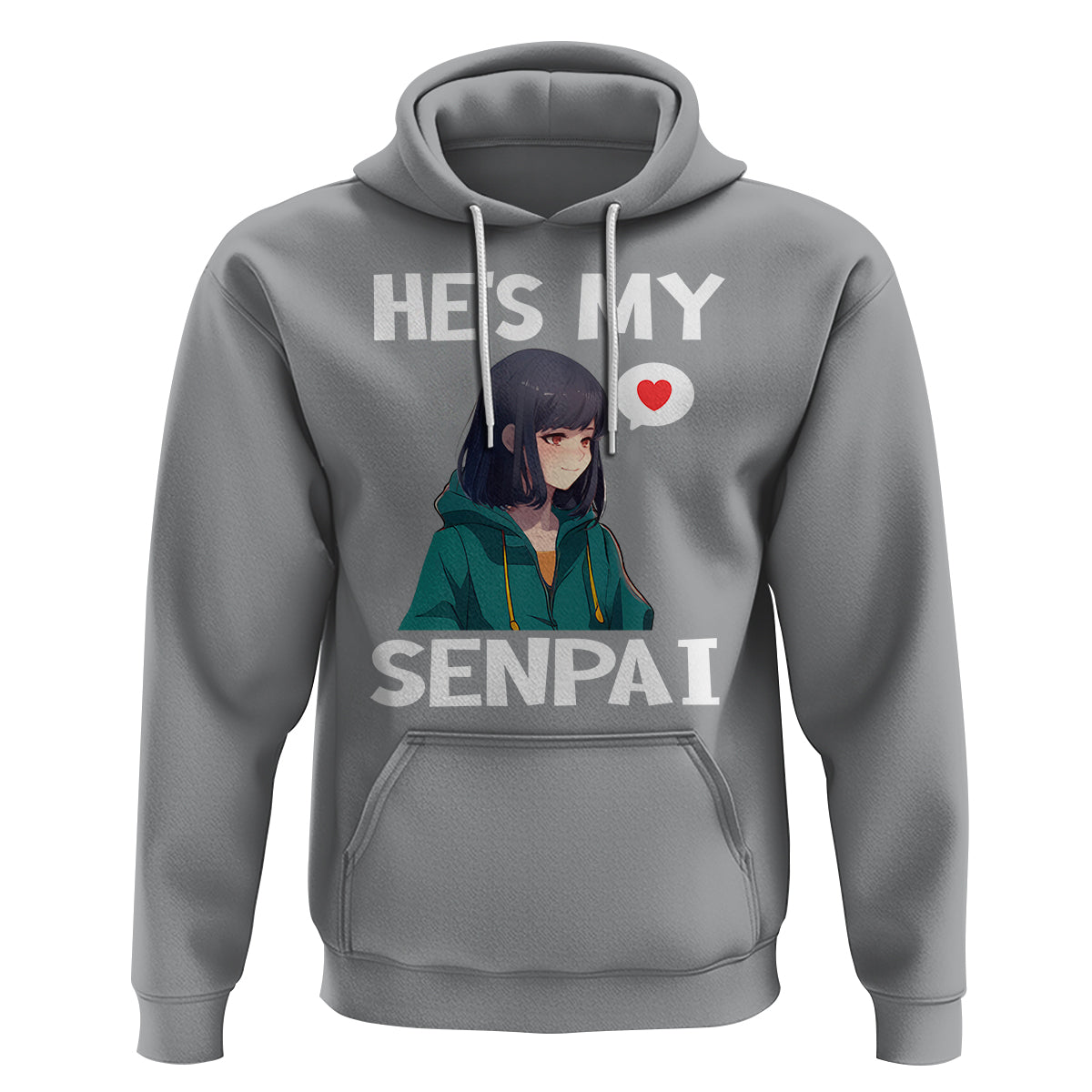 Valentine's Day Couple Matching Hoodie He's My Senpai Funny Anime Girlfriend - Wonder Print Shop