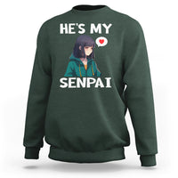 Valentine's Day Couple Matching Sweatshirt He's My Senpai Funny Anime Girlfriend - Wonder Print Shop