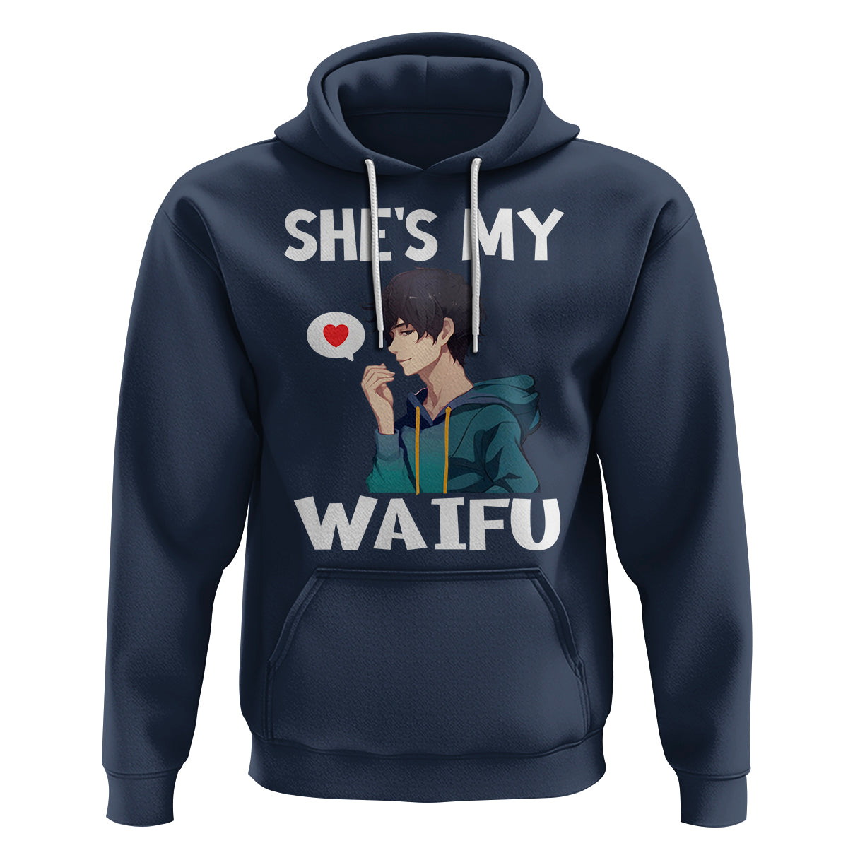 Valentine's Day Couple Matching Hoodie She's My Waifu Funny Anime Boyfriend - Wonder Print Shop
