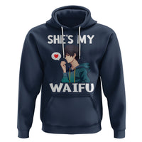 Valentine's Day Couple Matching Hoodie She's My Waifu Funny Anime Boyfriend - Wonder Print Shop