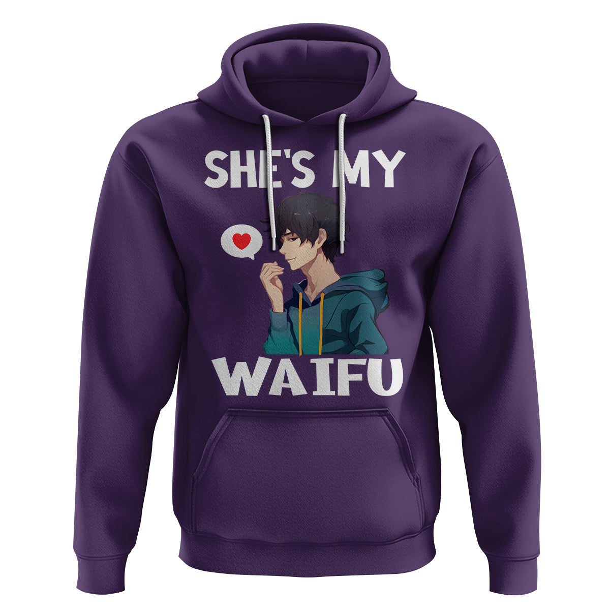 Valentine's Day Couple Matching Hoodie She's My Waifu Funny Anime Boyfriend - Wonder Print Shop