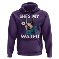 Valentine's Day Couple Matching Hoodie She's My Waifu Funny Anime Boyfriend - Wonder Print Shop