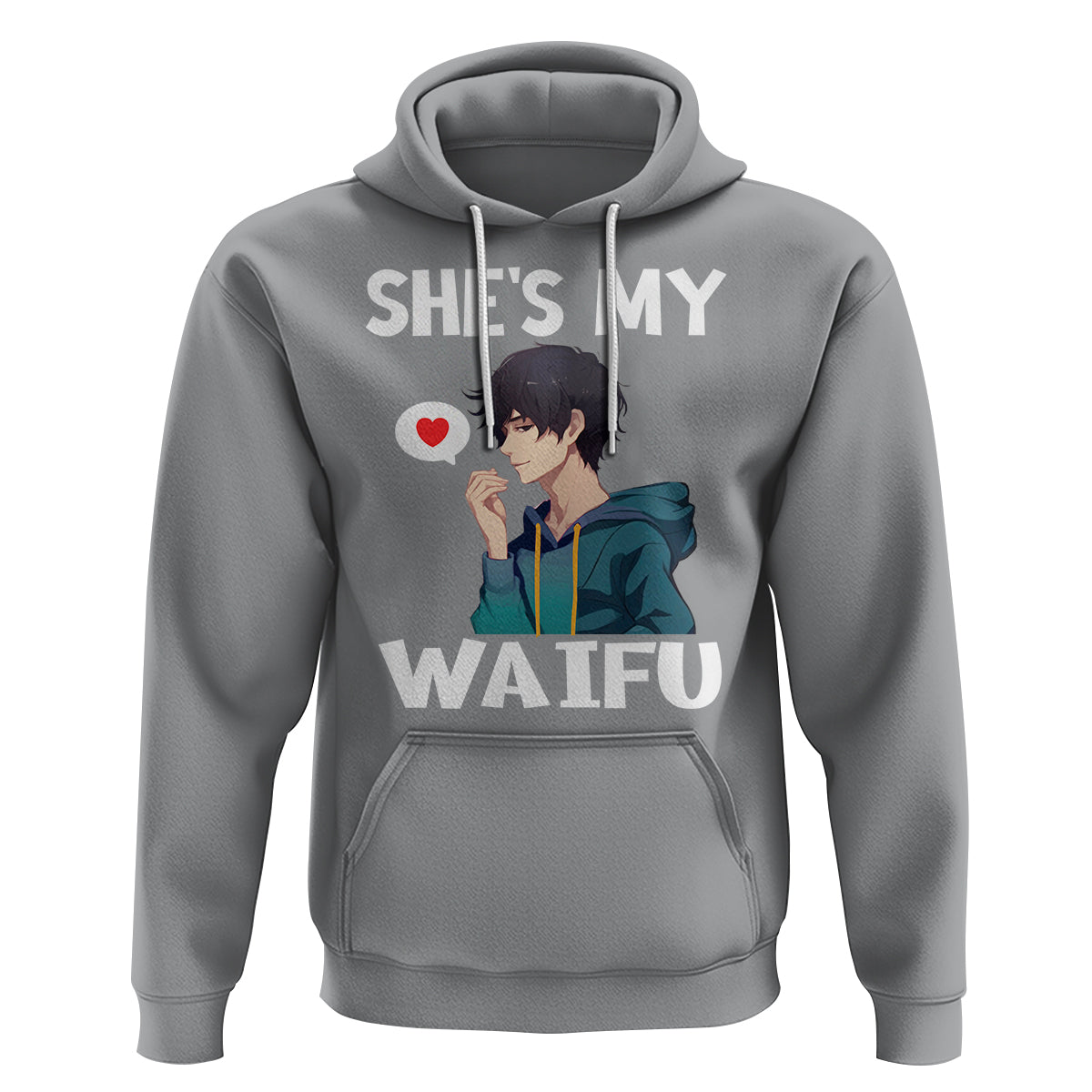 Valentine's Day Couple Matching Hoodie She's My Waifu Funny Anime Boyfriend - Wonder Print Shop