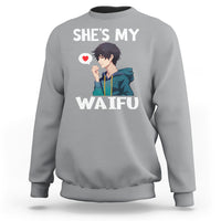 Valentine's Day Couple Matching Sweatshirt She's My Waifu Funny Anime Boyfriend - Wonder Print Shop