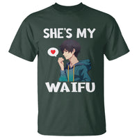 Valentine's Day Couple Matching T Shirt She's My Waifu Funny Anime Boyfriend - Wonder Print Shop