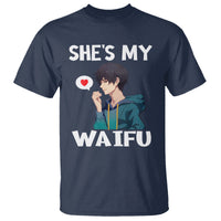Valentine's Day Couple Matching T Shirt She's My Waifu Funny Anime Boyfriend - Wonder Print Shop