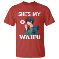 Valentine's Day Couple Matching T Shirt She's My Waifu Funny Anime Boyfriend - Wonder Print Shop