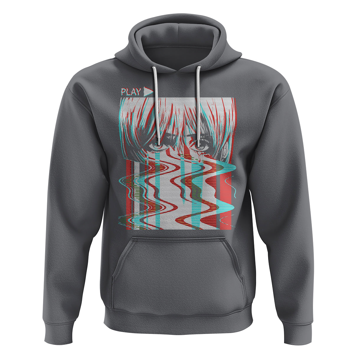 Sad Anime Girl Hoodie Vaporwave Aesthetic Japanese Otaku - Wonder Print Shop