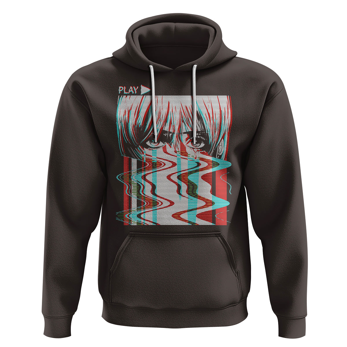 Sad Anime Girl Hoodie Vaporwave Aesthetic Japanese Otaku - Wonder Print Shop