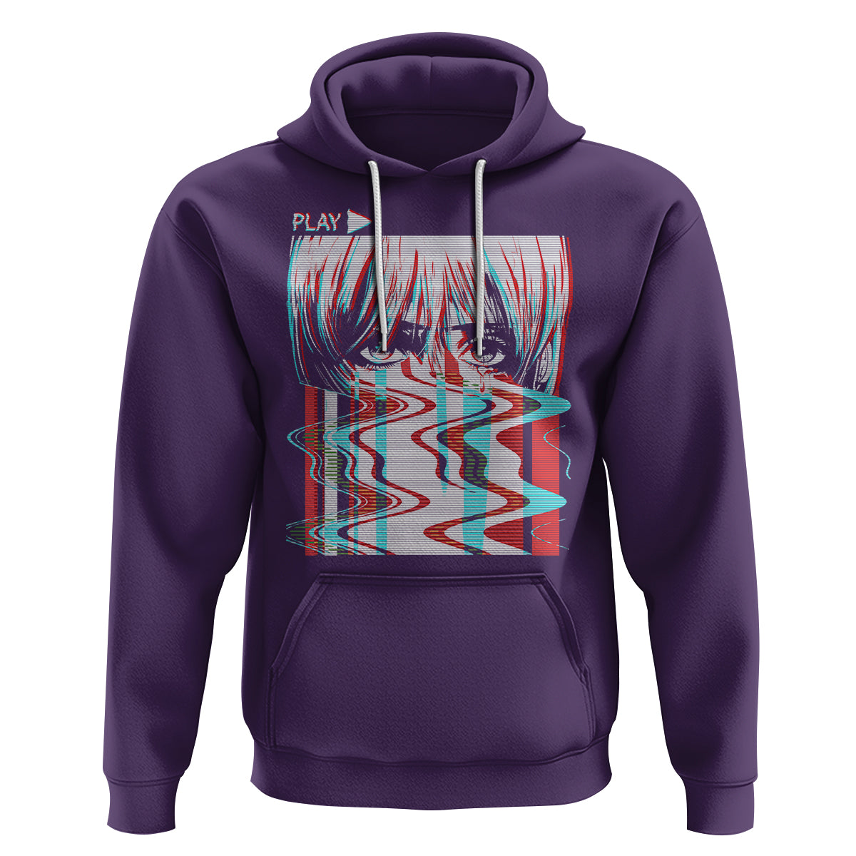 Sad Anime Girl Hoodie Vaporwave Aesthetic Japanese Otaku - Wonder Print Shop