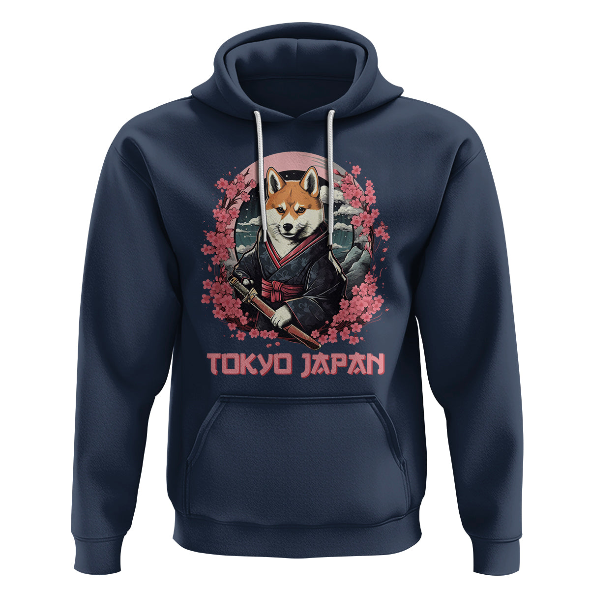 Shiba Inu Hoodie Tokyo Japan Aesthetic Sakura Japanese Cherry Blossoms - Wonder Print Shop