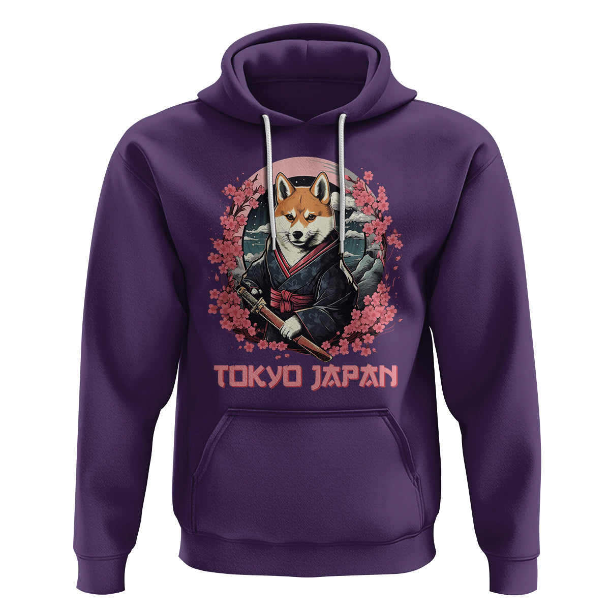 Shiba Inu Hoodie Tokyo Japan Aesthetic Sakura Japanese Cherry Blossoms - Wonder Print Shop