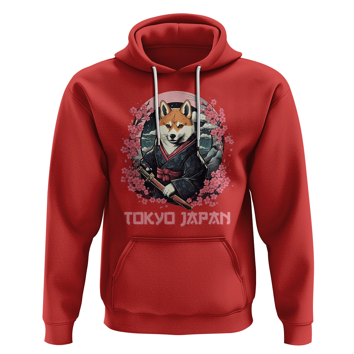 Shiba Inu Hoodie Tokyo Japan Aesthetic Sakura Japanese Cherry Blossoms - Wonder Print Shop