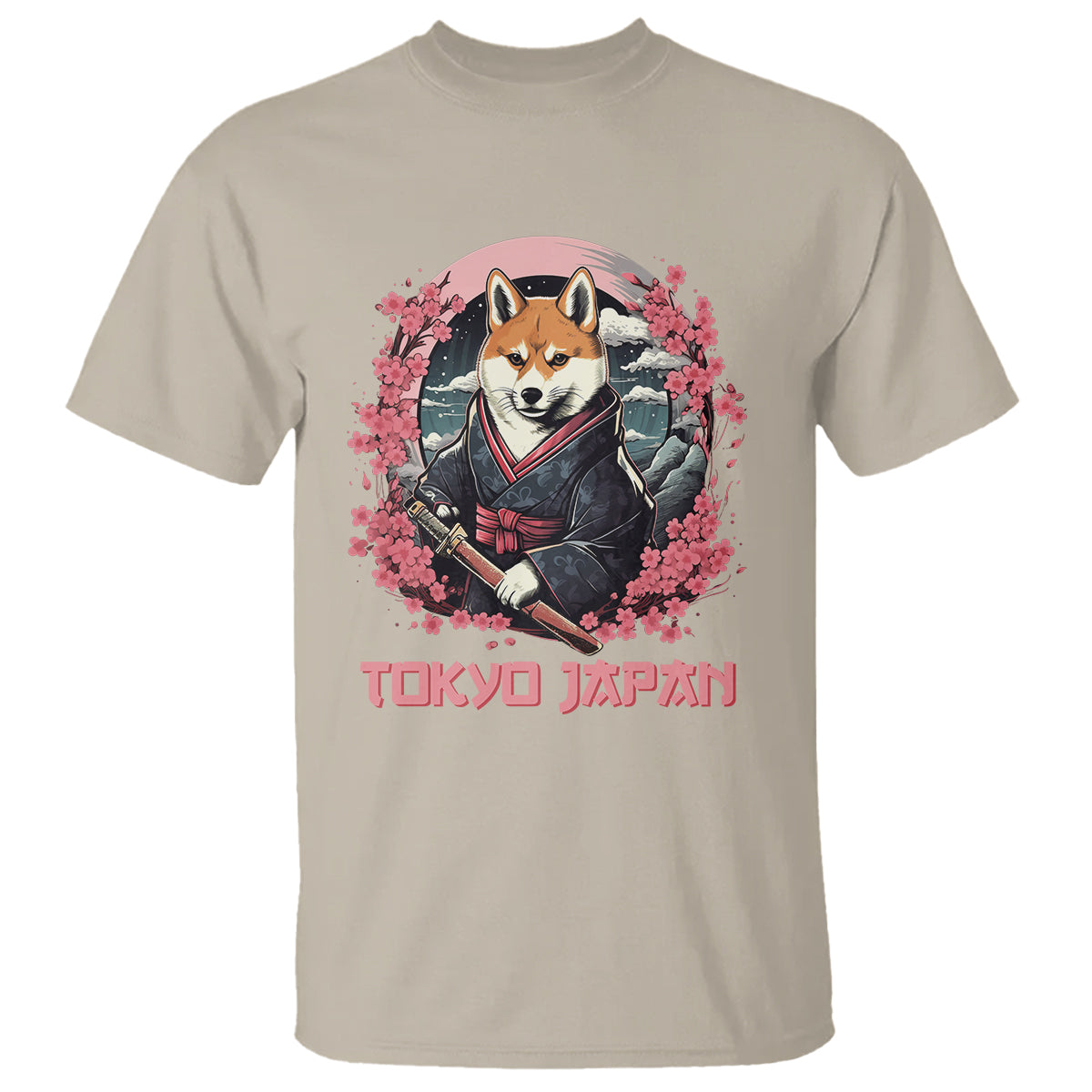 Shiba Inu T Shirt Tokyo Japan Aesthetic Sakura Japanese Cherry Blossoms - Wonder Print Shop