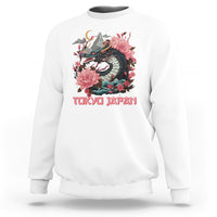 Tokyo Japan Dragon Sweatshirt Asian Inspired Retro Aesthetic Sakura Japanese Cherry Blossoms - Wonder Print Shop