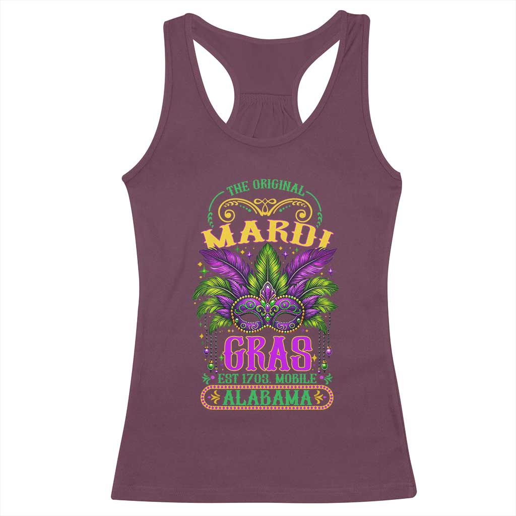 The Original Mardi Gras Mobile Alabama 1703 Racerback Tank Top