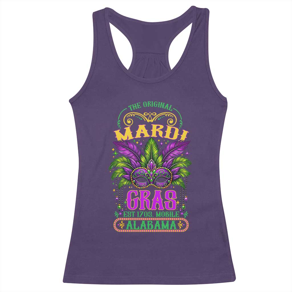 The Original Mardi Gras Mobile Alabama 1703 Racerback Tank Top