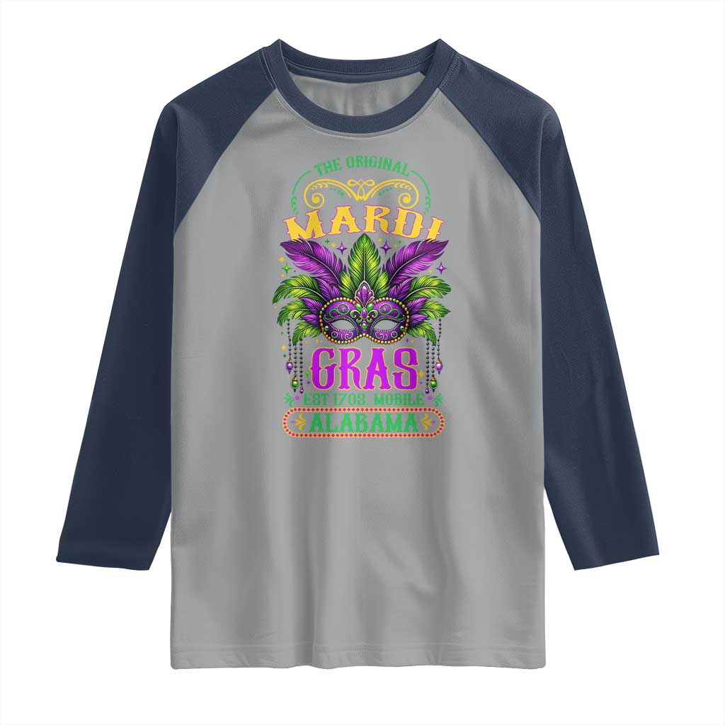 The Original Mardi Gras Mobile Alabama 1703 Raglan Shirt