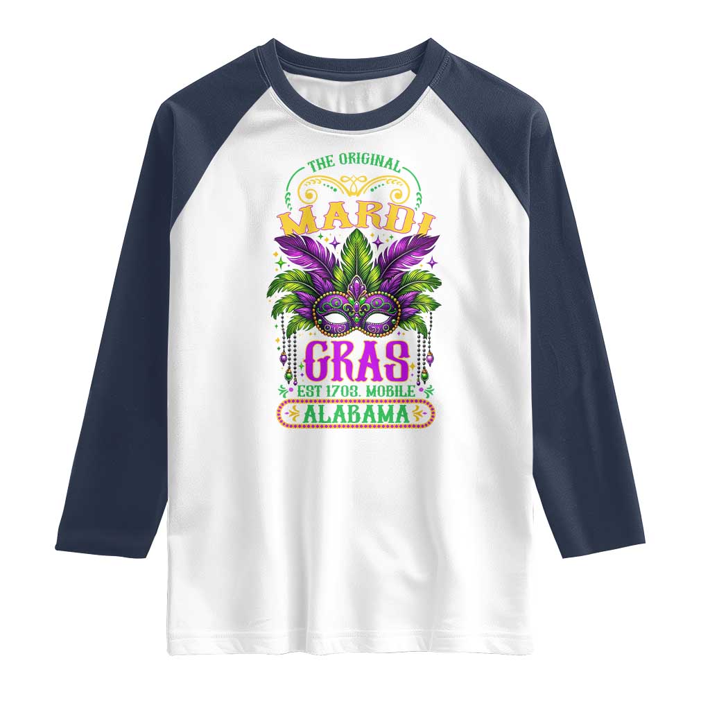 The Original Mardi Gras Mobile Alabama 1703 Raglan Shirt