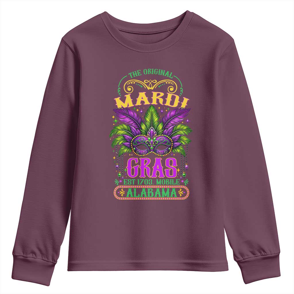 The Original Mardi Gras Mobile Alabama 1703 Youth Sweatshirt