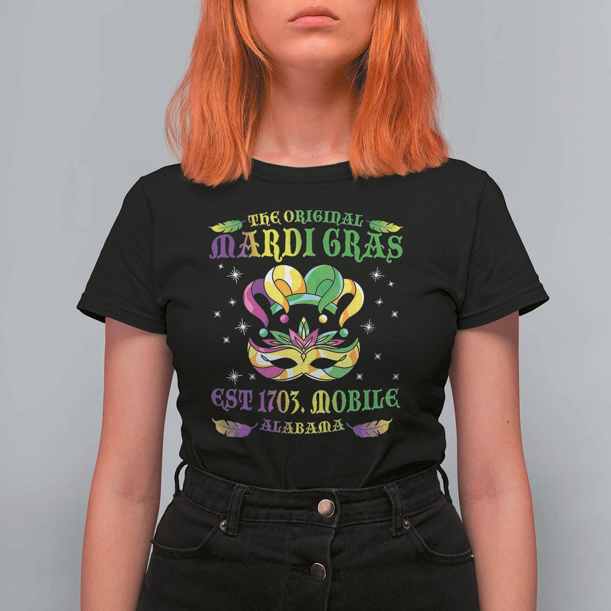 The Original Mardi Gras T Shirt For Women Mobile Alabama 1703