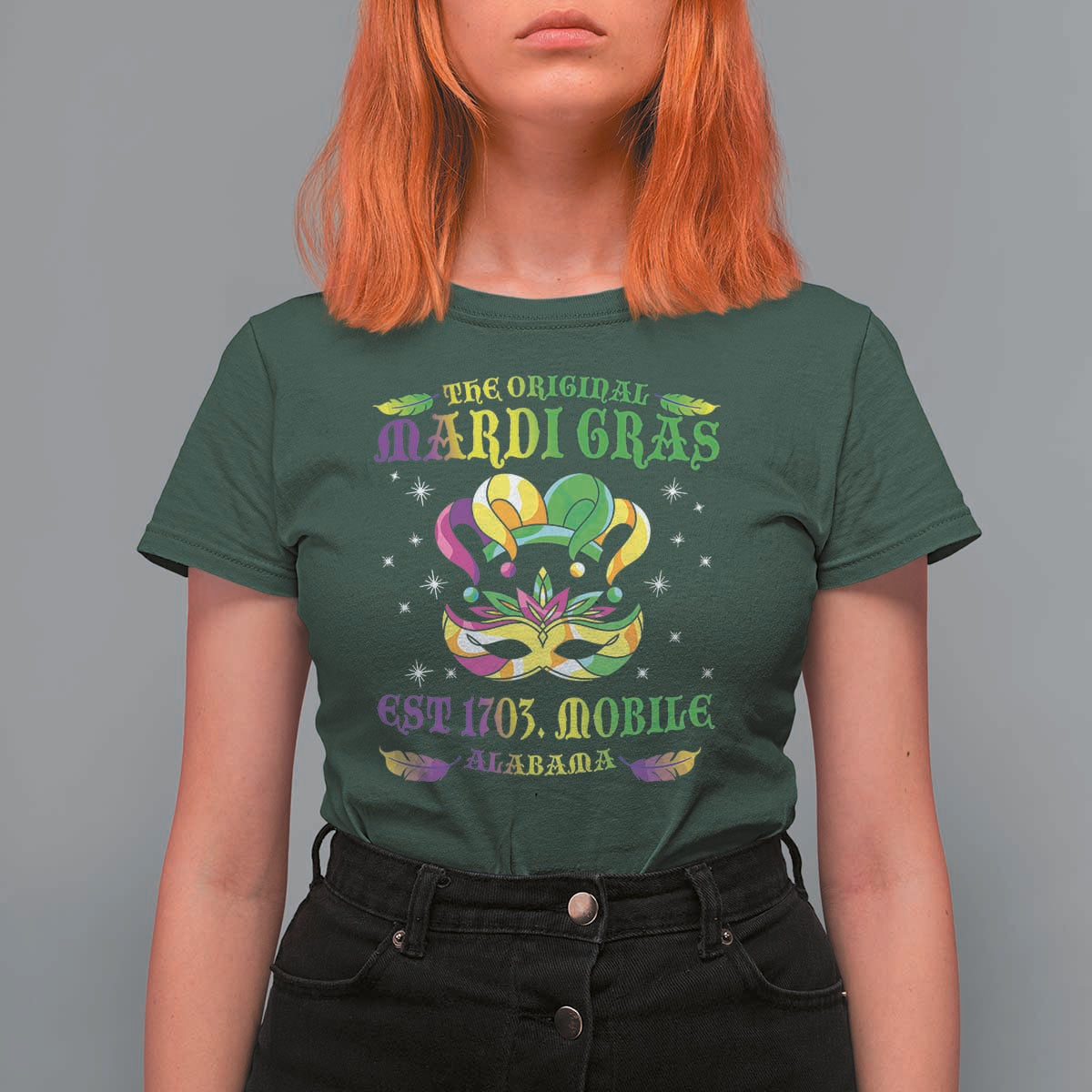 The Original Mardi Gras T Shirt For Women Mobile Alabama 1703